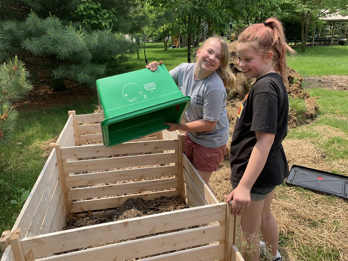McClass2013's tweet photo. The Dille family, Megan & Abby edged and planted a large pollinator garden area on the fitness trails. Planted other garden areas, released worms in our compost bins, & cleaned fire pit area! We couldn’t have done it without you! Thank you so much! @wcs_harrison #redapplegrant https://t.co/QNKyAJqrax
