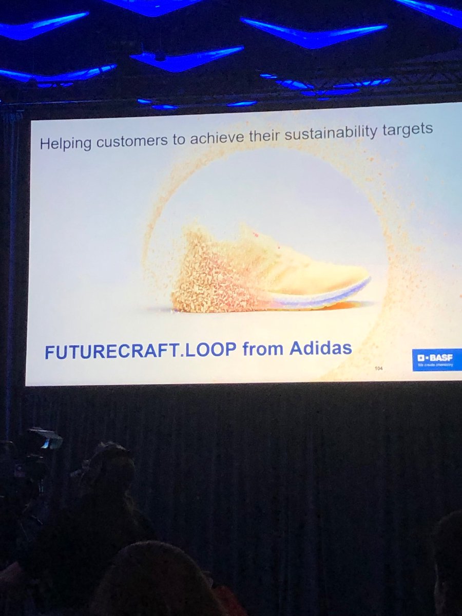 susan_w's tweet image. ⁦.⁦@BASF⁩ working with Adidas on a fully recyclable shoe #SB19Detroit #circularitychallenge that’s pretty cool.