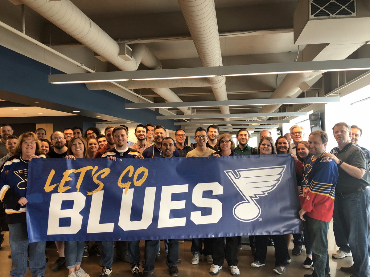 cloudykat16's tweet photo. @ExpressScripts Technology Team cheering on the Blues - Lets Go Blues!!!! https://t.co/kIIkB1087W