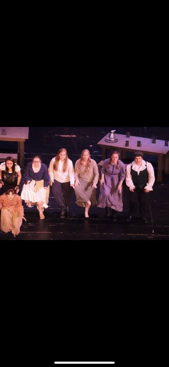 julie_buchmann's tweet photo. even though it wasn’t as cosette, sooo glad I got to do one final les mis scene with this amazing cast:) #masterofthehouse #SHSTAS soo proud!! https://t.co/Aienl8Qsiv