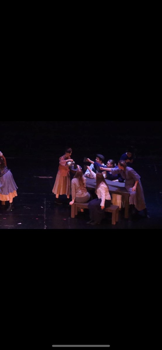 julie_buchmann's tweet photo. even though it wasn’t as cosette, sooo glad I got to do one final les mis scene with this amazing cast:) #masterofthehouse #SHSTAS soo proud!! https://t.co/Aienl8Qsiv