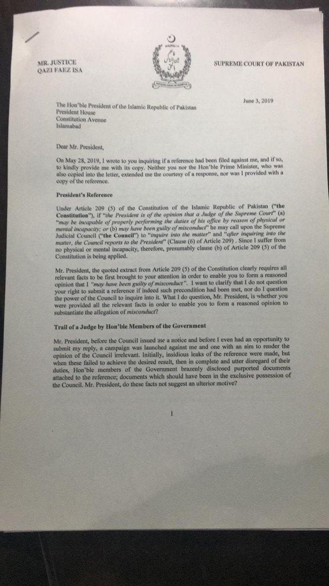 AwaisLawyer's tweet photo. Reply submitted by Justice #Qazi #Faez #Essah against reference filed by President @ArifAlvi before Supreme Judicial Council.
#عيد_الفطر_المبارك https://t.co/SLaDC7j3WX