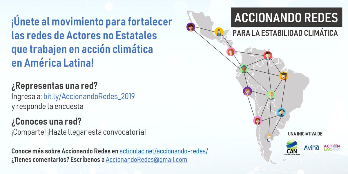 SE BUSCA_Formas parte de una red sobre #cambioclimatico ? Contesta esta encuesta y construyámos juntos una agenda de #ActoresNoEstatales #NSA en #LAC #TiempodeActuar #AccionandoRedes  forms.gle/88nuBBkkqgFXLW… @actionlac @CAN_LA_  @CambiaClima @perucop20