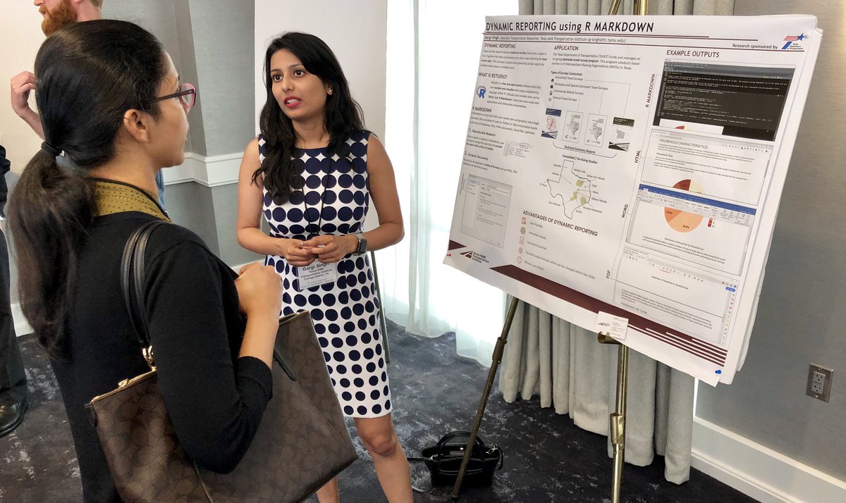 nickwood's tweet photo. Gargi Singh @TTITAMU presenting for #TRBAppCon on developing dynamic reports using the R programming language @TRBAppcon https://t.co/QseiGF76No