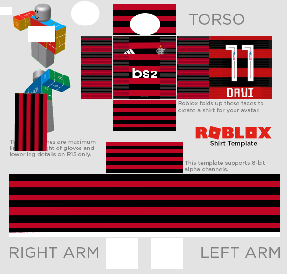 Como Fazer a Roupa do Flamengo no Roblox 