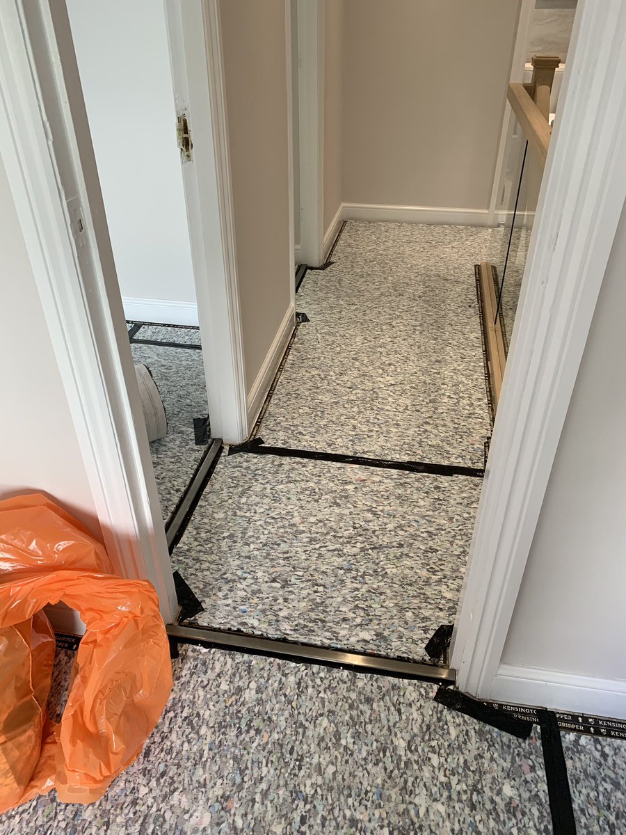 A recent fit only job iSense Carpet, basic 10mm Underlay, Double Gripper, and Stairrods Plates