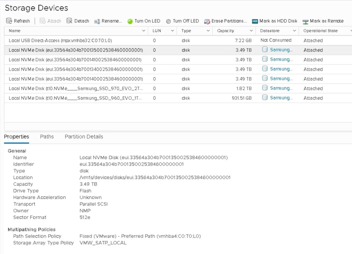 frtamal's tweet image. Refreshed my #homelab workstation&apos;s storage. Replaced 2 oldest SSD with 4x 3.84 #Samsung M983 NVMe. Hopefully, I won’t need any more storage in the next few years for my #vmwarelab. Happy Day :-)!!
