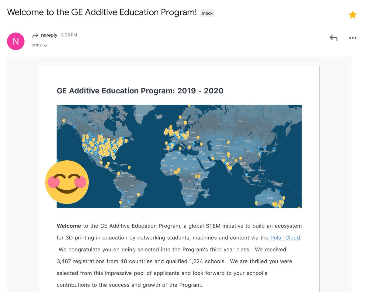 HighDeeGee's tweet photo. Pretty excited that @HRCharterSchool was chosen for a grant that includes a 3D printer, polarcloud premiere with TinkerCad lesson plans! Thank you for selecting us @GEAdditive &amp; @polar3d! Can’t wait to see what students design and print with @tinkercad in August! #3dprinting https://t.co/BaOR3w5BjZ