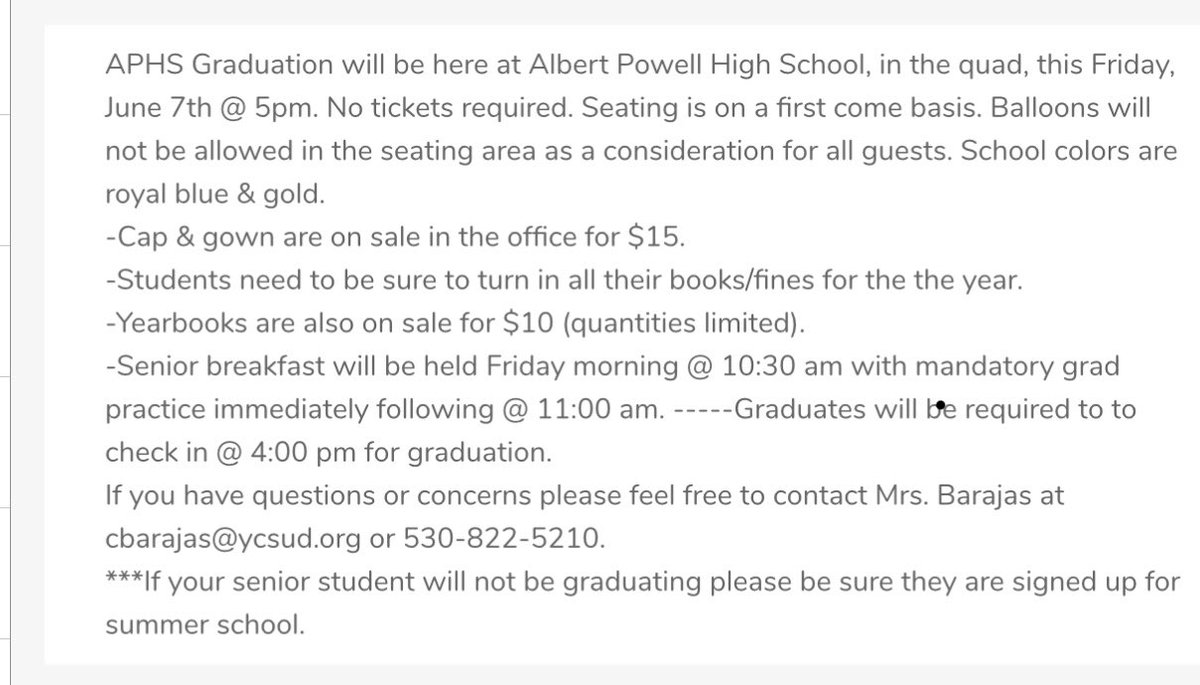 Senior Announcements 🎓 #PowellPRIDE