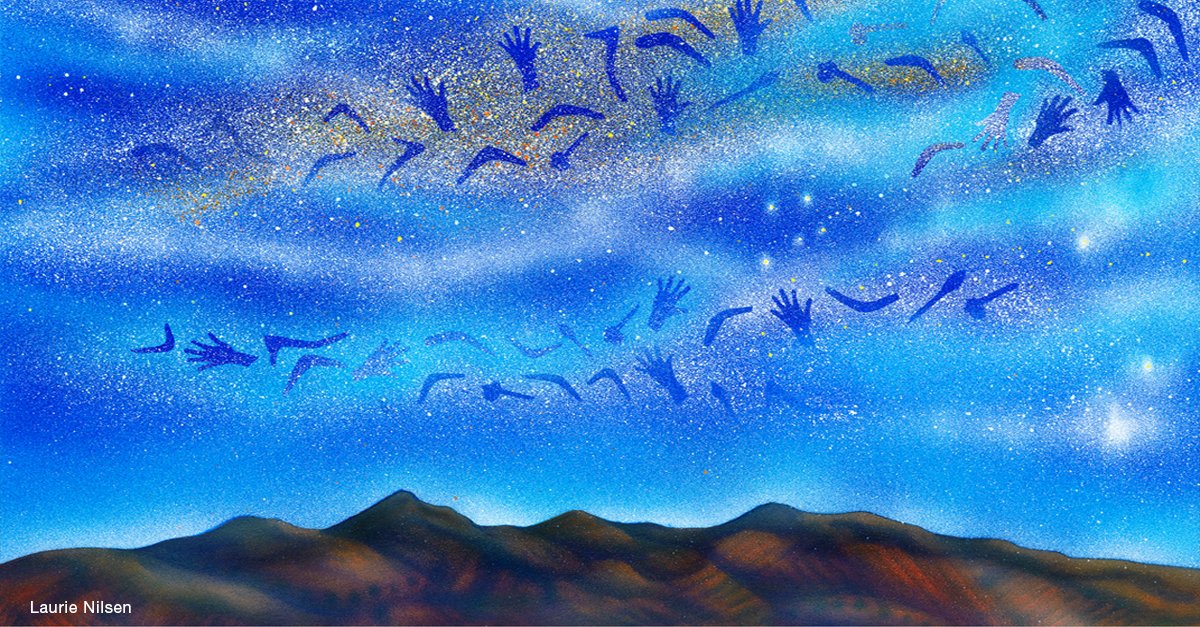 Are you of #Aboriginal and/or #TorresStraitIslander heritage? Are you interested in a career in weather forecasting? We have an #AffirmativeMeasures role in our Graduate Meteorologist Program:
ow.ly/Iklr50uvTdl 
#IndigenousJobs 
#IndigenousCareers
[Artwork by Laurie Nilsen]