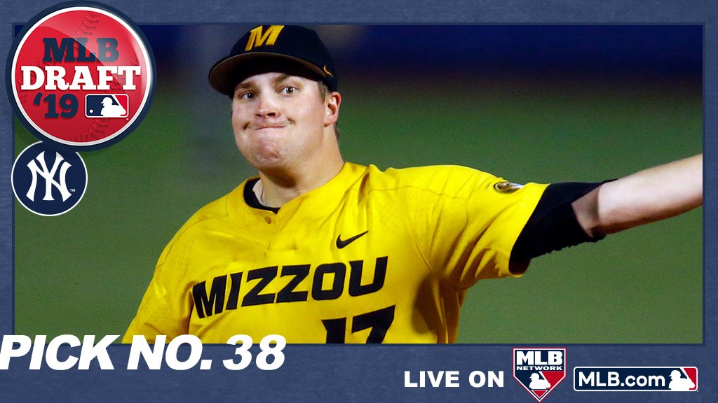 With the 38th pick of the 2019 #MLBDraft, the <a href="/Yankees/">New York Yankees</a> select <a href="/MizzouBaseball/">Mizzou Baseball</a> LHP TJ Sikkema: atmlb.com/2XeTRmb