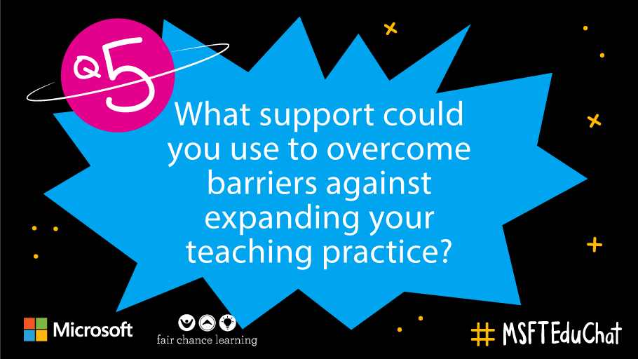 DSturro's tweet photo. What stands in the way of your upskilling odyssey? What would help you push through those barriers? #MSFTEduChat #sd43bc https://t.co/mx5tFSVgK0