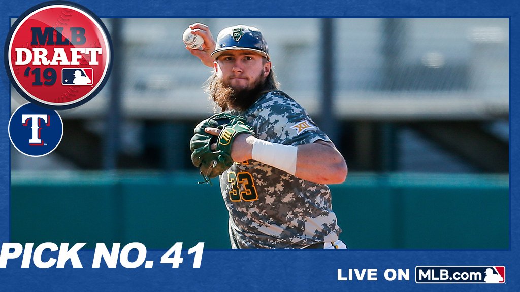 With the 41st pick of the 2019 #MLBDraft, the <a href="/Rangers/">Texas Rangers</a> select <a href="/BaylorBaseball/">Baylor Baseball</a> 3B Davis Wendzel: atmlb.com/2XeTRmb