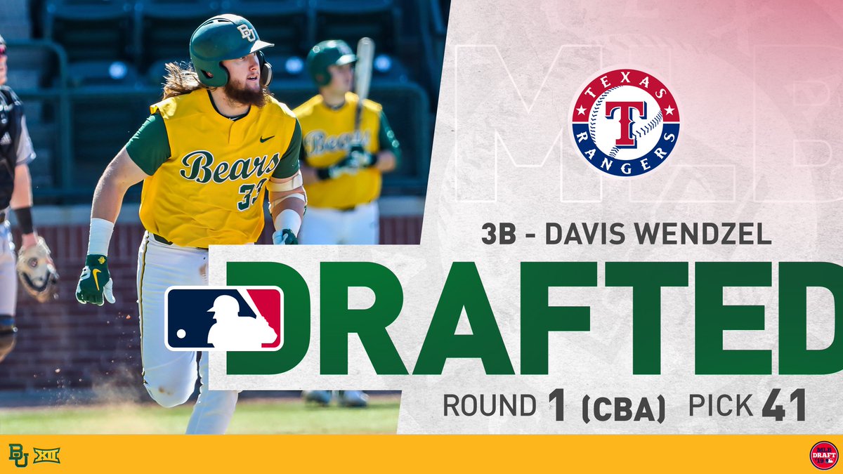For the first time in program history, the Bears have ✌️ first round draft picks! 

Congrats to Davis Wendzel, the 41st overall selection of the <a href="/Rangers/">Texas Rangers</a>!

#SicEm | #BetterTogether | #NextLevelBU