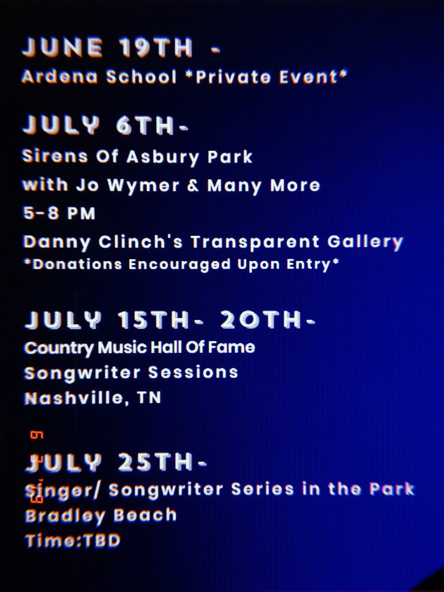 New Dates for Summer 2019!