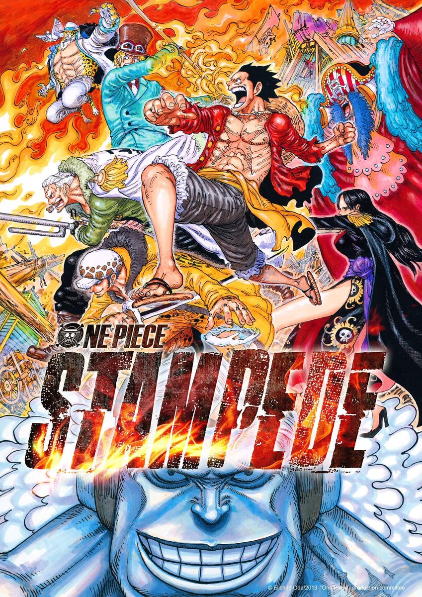 ToeiAnimation's tweet photo. The ultimate pirate party has arrived. Check out the new #OnePieceStampede film poster artwork, drawn by One Piece’s original author Eiichiro Oda! Coming soon to theaters in Japan, 8.9.19 🏴‍☠️✍️ https://t.co/t0MHySk7I5