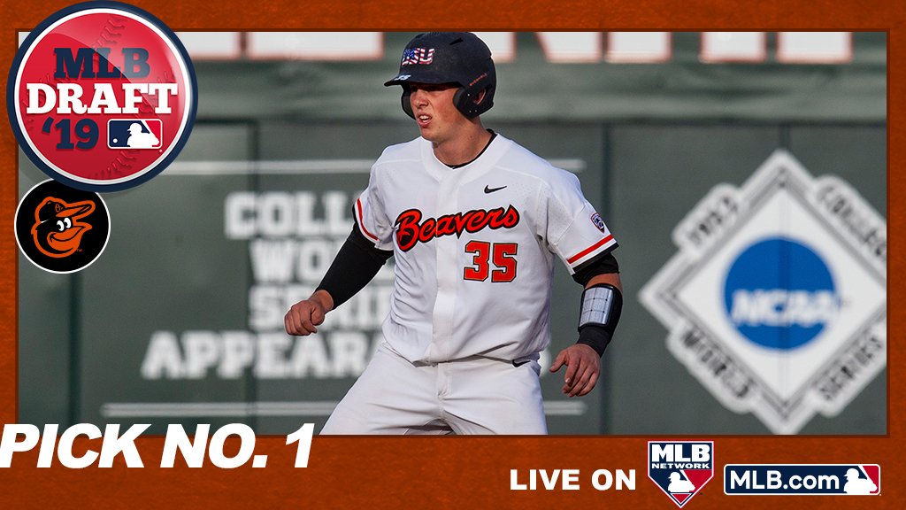 With the 1st pick of the 2019 #MLBDraft, the <a href="/Orioles/">Baltimore Orioles</a> select <a href="/BeaverBaseball/">Oregon State Baseball</a> catcher Adley Rutschman: atmlb.com/2XeTRmb