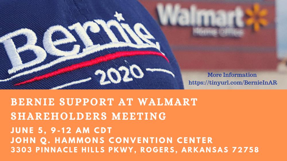 OurRevolutionAR's tweet image. Wednesday morning, June 5. Join us in Rogers, #Arkansas, to support #BernieAtWalmart and show public support for #Walmart #Workers   We are getting ready! #ArkansasForBernie #Bernie  tinyurl.com/BernieInAR  @OFB2020 @BernieSanders