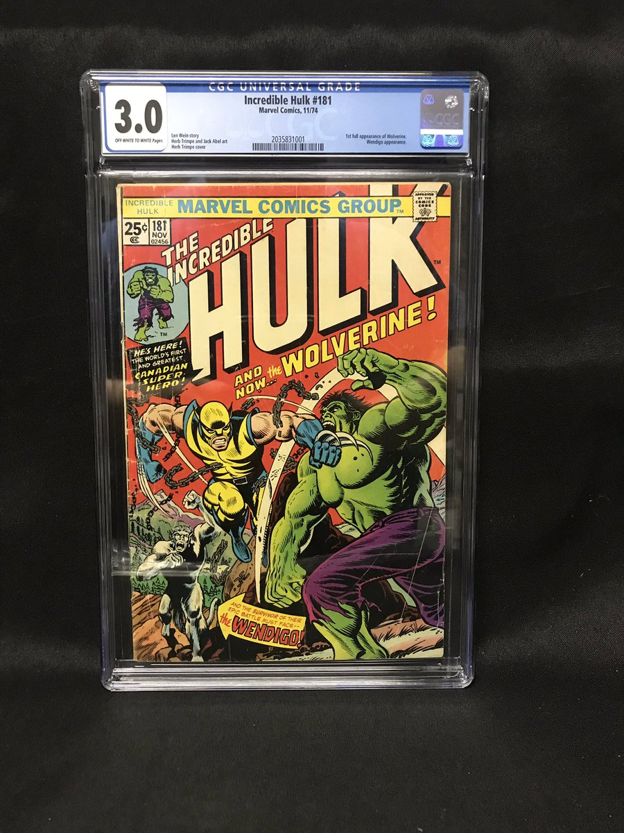 firesourcexx's tweet photo. Just back from grading. Better grade than expected. #IncredibleHulk181 #Wolverine #Marvel https://t.co/eEVZdzq0VA