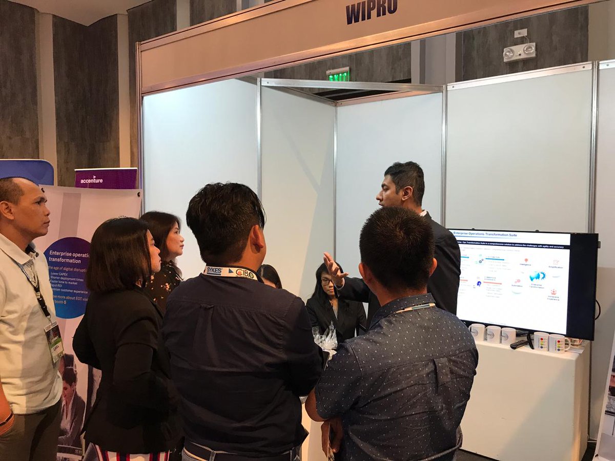 Wipro's tweet photo. We were at the #TransformationSummit, Cebu, where Amit Kale, our APAC Quality leader, showcased our transformational approach and demonstrated our capabilities through RPA demos, Smart operations virtual reality tour and real-time data analysis. https://t.co/WIWLpoekyx