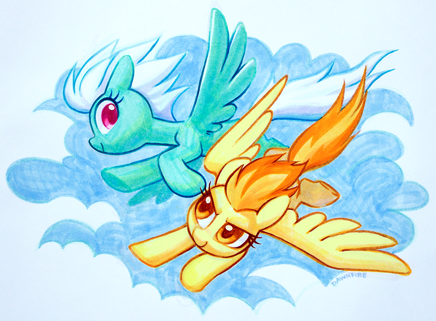 dawnf1re's tweet photo. Spitfire &amp; Fleetfoot copic marker commission :) will be mailing out some of the finished commissions later this week! https://t.co/FFS8My5V6l