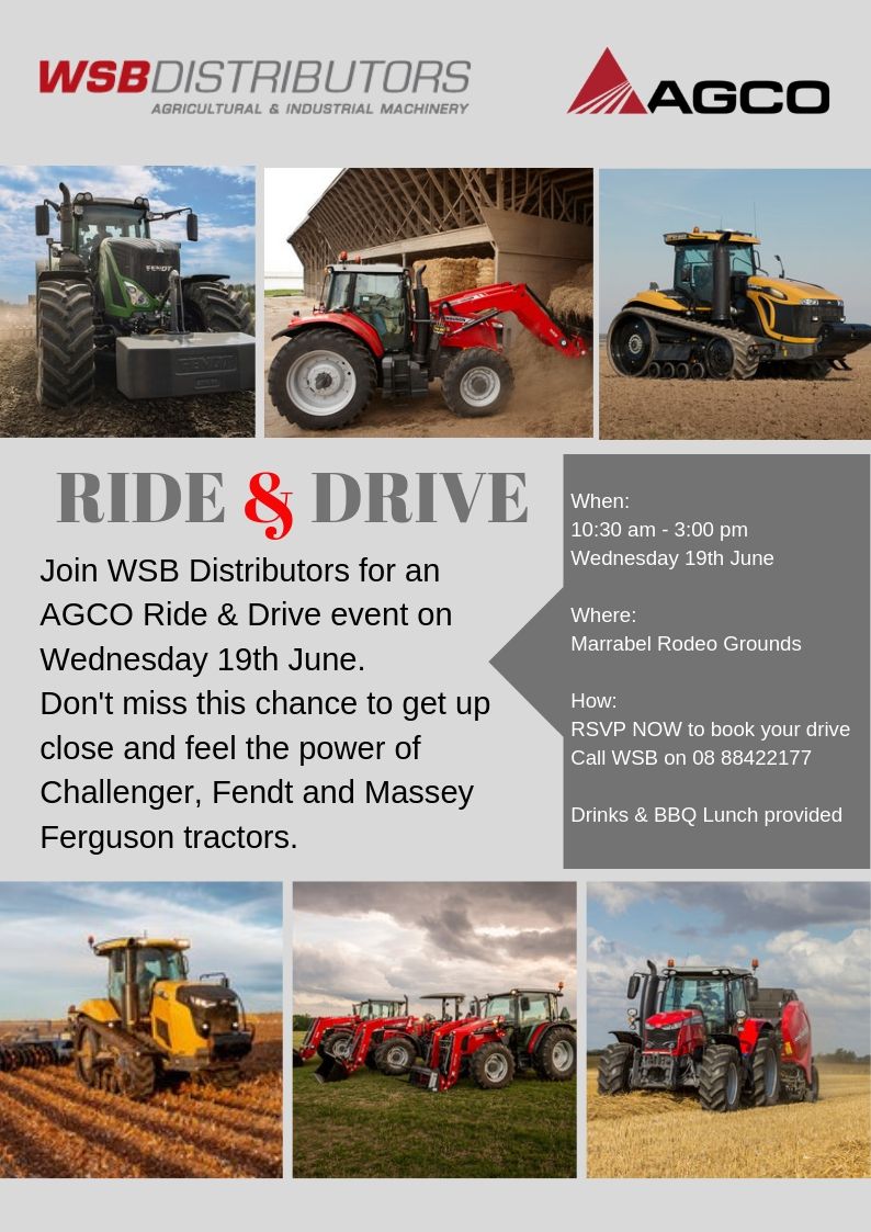 Join Peter, Fabian and Matt at our #RideandDrive day Wednesday June 19 at the Marrabel Rodeo Grounds.