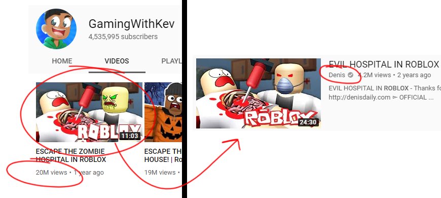 Denis On Twitter Oh Cool Gamingwithkev S Most Popular Video Is A Stolen Thumbnail Sweet - roblox zombie denis