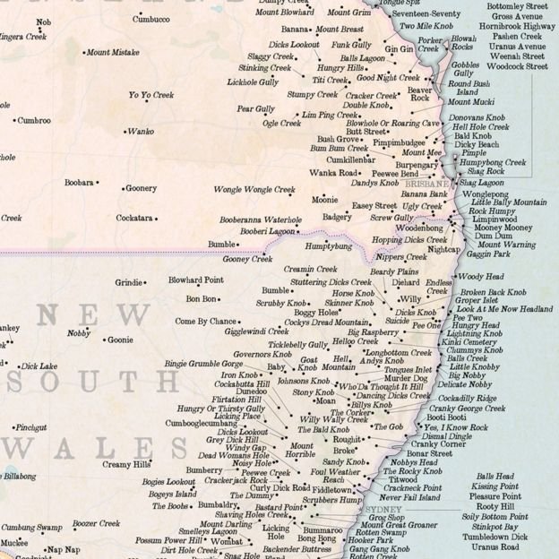 Australia Map Rude Dog TW Pornstars - Ms Naughty. Twitter. This rude Australian place names ...
