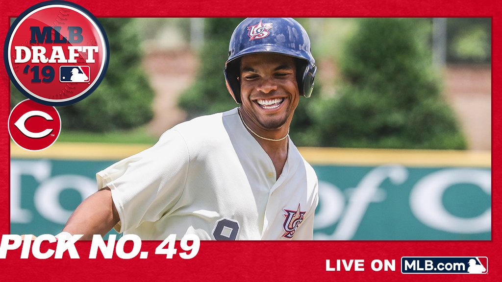 MLBDraft's tweet photo. With the 49th pick of the 2019 #MLBDraft, the @Reds select @IMGABaseball SS Rece Hinds: https://t.co/OHooNdL3XW https://t.co/TgGCis9JJt
