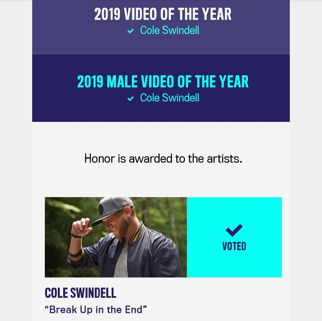 Ennis_R's tweet photo. You guysssss TOMORROW is the last full day to vote for the CMT awards! Y'all go vote for @coleswindell for Male and Video of the Year! #BreakUpInTheEnd ❤ https://t.co/6JdFzos3uY