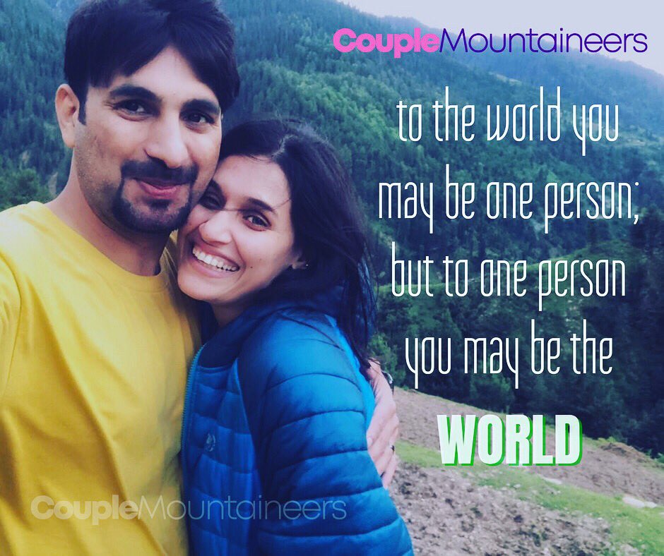 TwoMountaineers's tweet image. To the world you may be one person; but to one person you may be the WORLD

#CoupleMountaineers #iGoher #Goher #Irum #GoherAndIrum #Marriedlife #HusbandAndWife #Blessed #Couple #Mountaineer #Mountains #Love #Smile #Family #MKM #Happiness #CrazyCouple #relationship #couplegoals