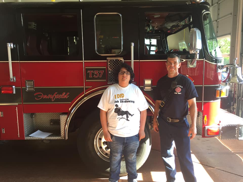 #ThankYou @Fairfieldfire and Captain Kyle Smith for hosting Jose Gutierrez's  #JobShadow today!  He can't wait to join the #Explorers #CareerPlanning