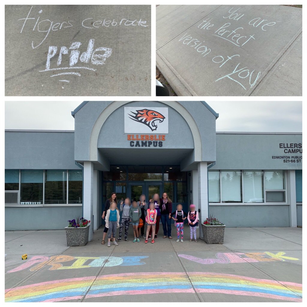 CampusEllerslie's tweet photo. Check out how we’re celebrating #prideweek @CampusEllerslie We take #prideineducation #epsb #gsateam @EPSBNews https://t.co/wpvoIEWx2c
