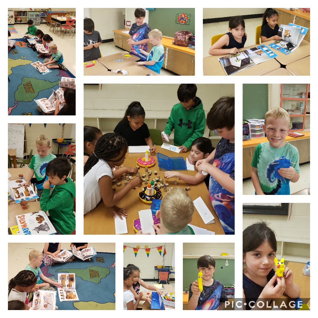 ReavesEna's tweet photo. As my friend would say, today's "Grattitude Moment" was watching Ss learn and grow academically and socially.  So many great moments occurred as Ss read, collaborated, and created!  What a great 1st day at MES reading camp!  I can't wait to see what ss do next!  @mcdowell_elem https://t.co/rejrt1TmPU