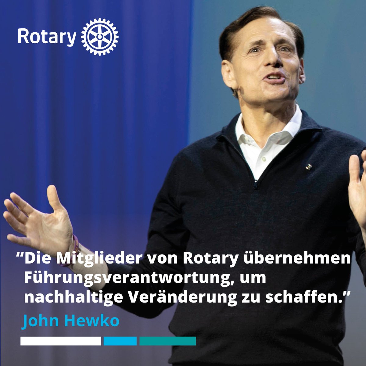 RotaryDE's tweet photo. #Rotarys Fähigkeit, in entscheidenden Momenten der Geschichte eine Führungsrolle zu übernehmen, beweist, dass positive Veränderungen möglich sind. #rotary19 @JohnHewko https://t.co/n0D6SFGoMn