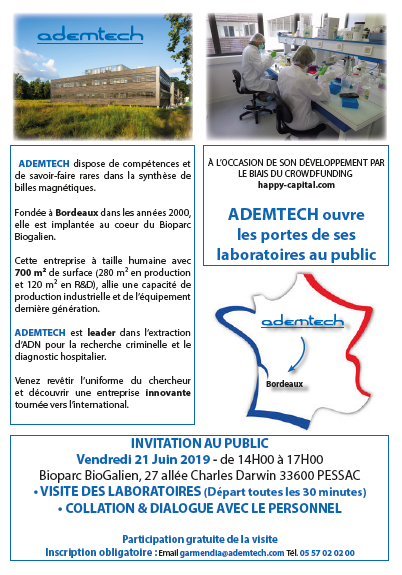 Ademtech1's tweet photo. Venez le temps d'une après-midi découvrir l'ADN de notre entreprise ! 🔬 https://t.co/hPKU1AxYuV