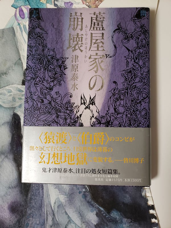 以前創元ミステリーズ誌で描いた津原泰水著「ルピナス探偵団の憂鬱」の扉絵
津原さんの本で俺のおすすめは「蘆屋家の崩壊」これの最後に収録されてる「水牛群」っていう短編が昏くて美しくて希望があって凄い好きなんだけど俺には説明できる文章力がないんだなー。 