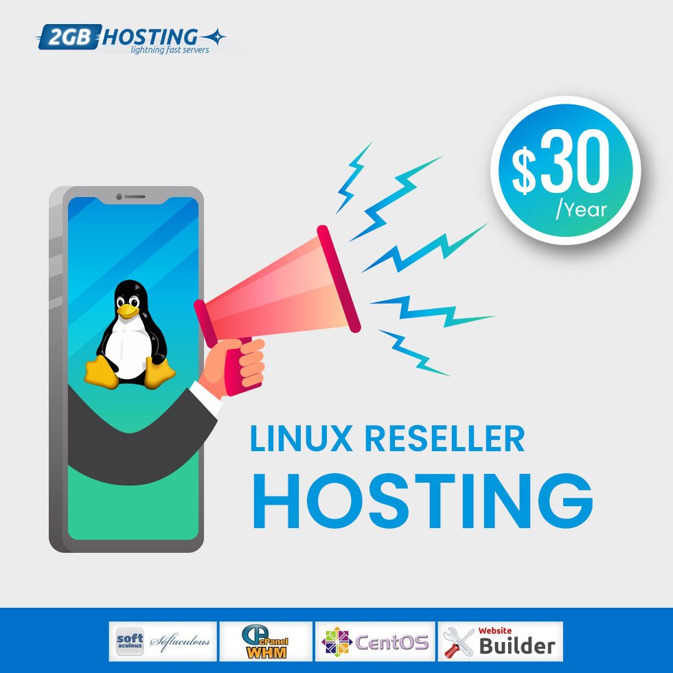 2gbhosting's tweet image. Linux Reseller Hosting, at just $30.00/year only. 10 GB Disk Space, 1000 GB Bandwidth, 5 Domains, Unlimited MySQL Database & much more.
Click here for more deatils:- 2gbhosting.com/linux-shared-h…
#linuxresellerhosting #linuxhosting #linuxsharedhosting #2gbhosting