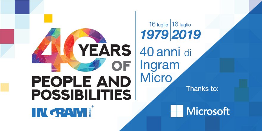 Countdown to our 40th birthday has begun! -42 days to 16th July ! 
Thanks to #microsoft for the support! 
#IngramMicroAt40