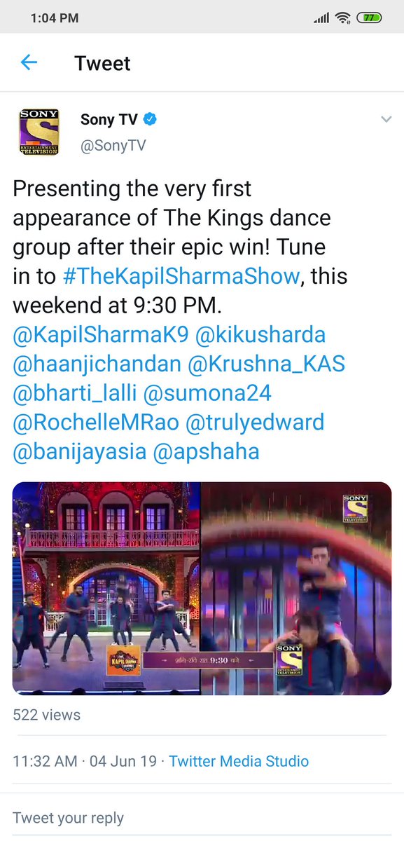 AdityaC28845778's tweet photo. Are you all ready to watch @kingsunitedcrew performing in the @KapilSharmaK9 show this weekend ⚔️📺 https://t.co/4Qr0BDHFzN
