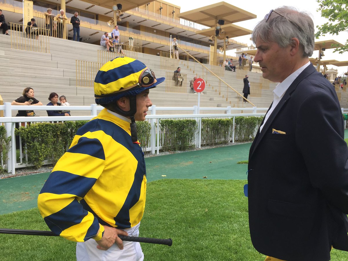 JoVandemeulebr's tweet photo. First visite in @paris_longchamp results in @TaittingerNG ! Crack-jockey @AlexisBadel wins 2400 m race with an amazing #Versaline ! Thanks @francegalop ! https://t.co/WRi5EfiPli