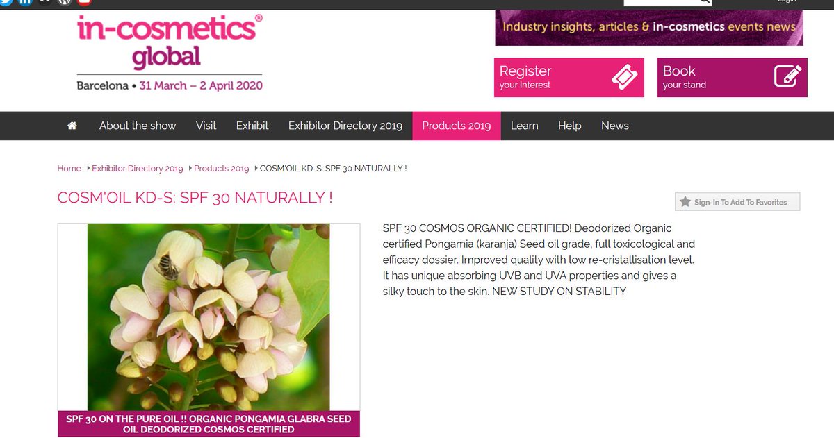 Cosmetexpert's tweet image. #InCosmetics, la salon qui ne doute de rien ! ⤵️NON, L&apos;HUILE DE KARANJA N&apos;EST PAS UN FILTRE #UV ansm.sante.fr/var/ansm_site/… @ansm