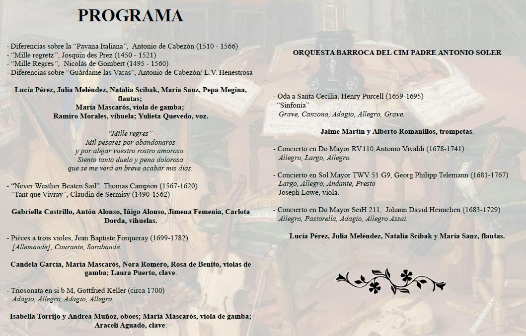 Concierto de clausura de actividades formativas @CTIFMadridOeste #RedFormaciónMadrid en Real Coliseo Carlos III de San Lorenzo del Escorial, 14 junio, 19:30, grupos de consort, cámara y orquesta barroca de CIM Padre Antonio Soler ctif.madridoeste.educa.madrid.org/index.php?opti…