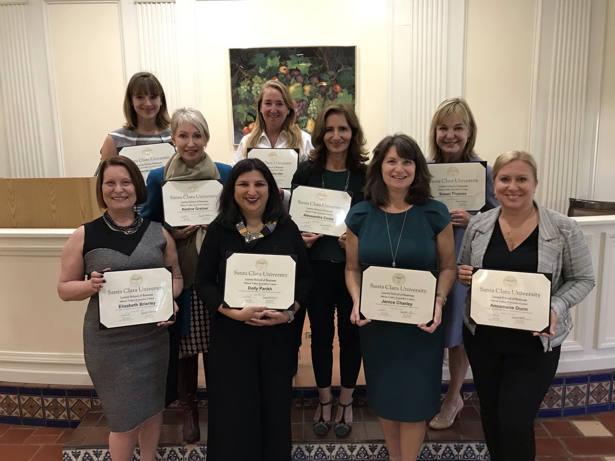DrNadineGreiner's tweet photo. Congratulations to us! This group graduated from the University of Santa Clara's inaugural class to prepare women to serve on high-level boards. #leadership #womenonboards #governance #WomenEnt #corpgov #drnadine https://t.co/kEJfWAAmOs
