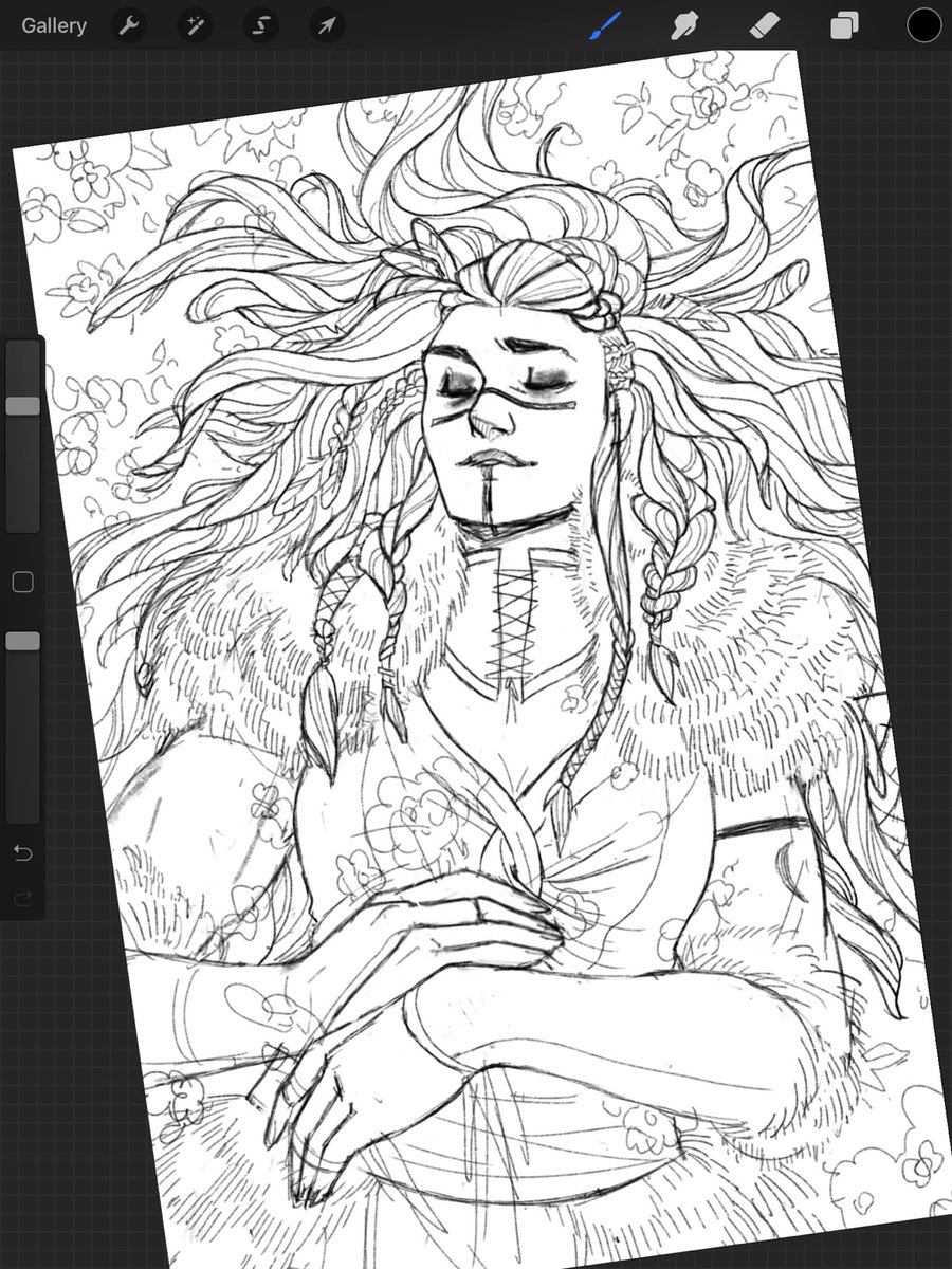 Finally got back to this sketch. Someday. I will colour it.
#yasha #criticalrole #wip 