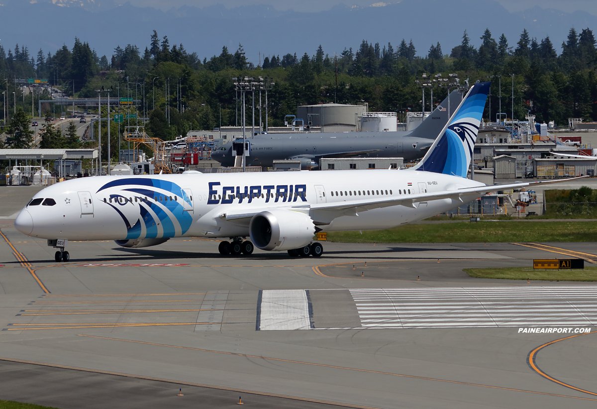 mattcawby's tweet image. ZE197 EgyptAir 787-9 SU-GEU B1 flight at Paine Field