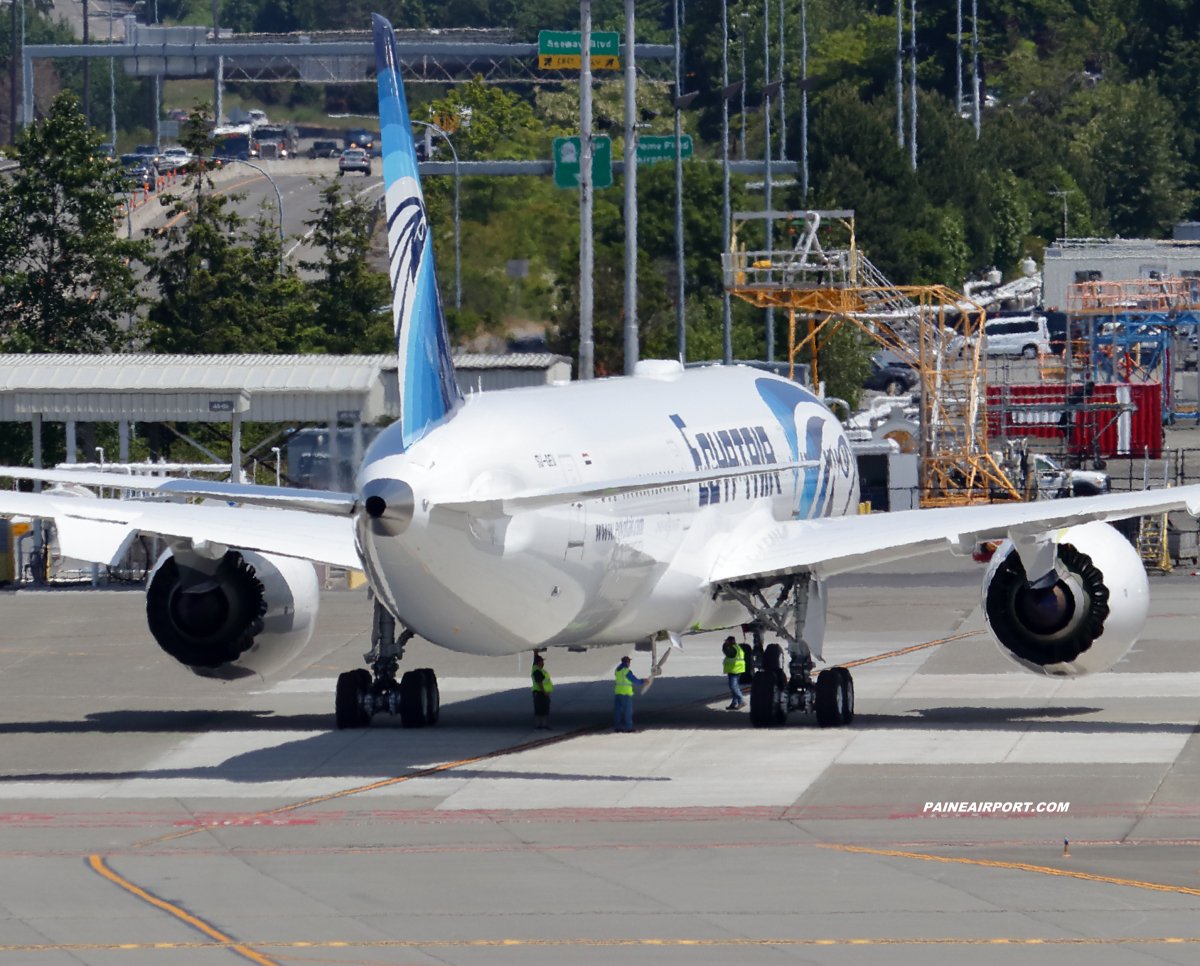 mattcawby's tweet image. ZE197 EgyptAir 787-9 SU-GEU B1 flight at Paine Field