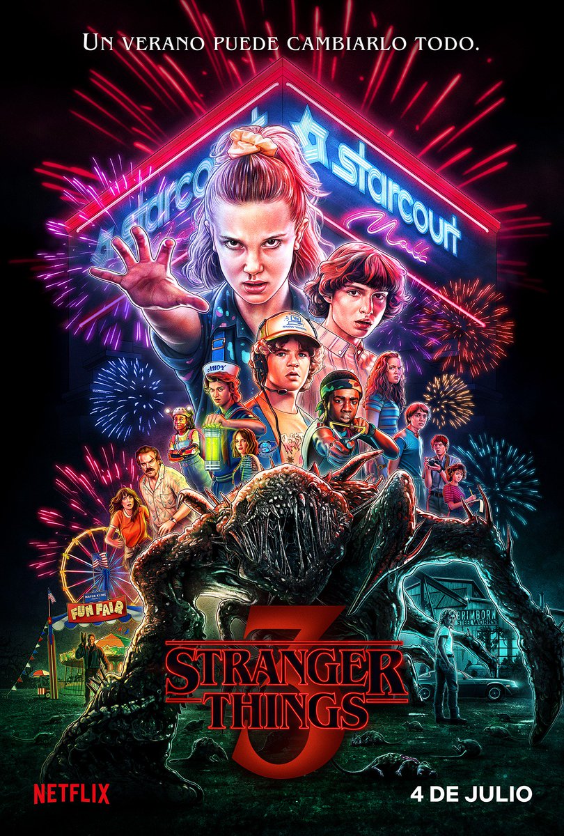 NetflixLAT's tweet image. ¡Ya solo faltan 30 días para el estreno de Stranger Things 3! 😱
