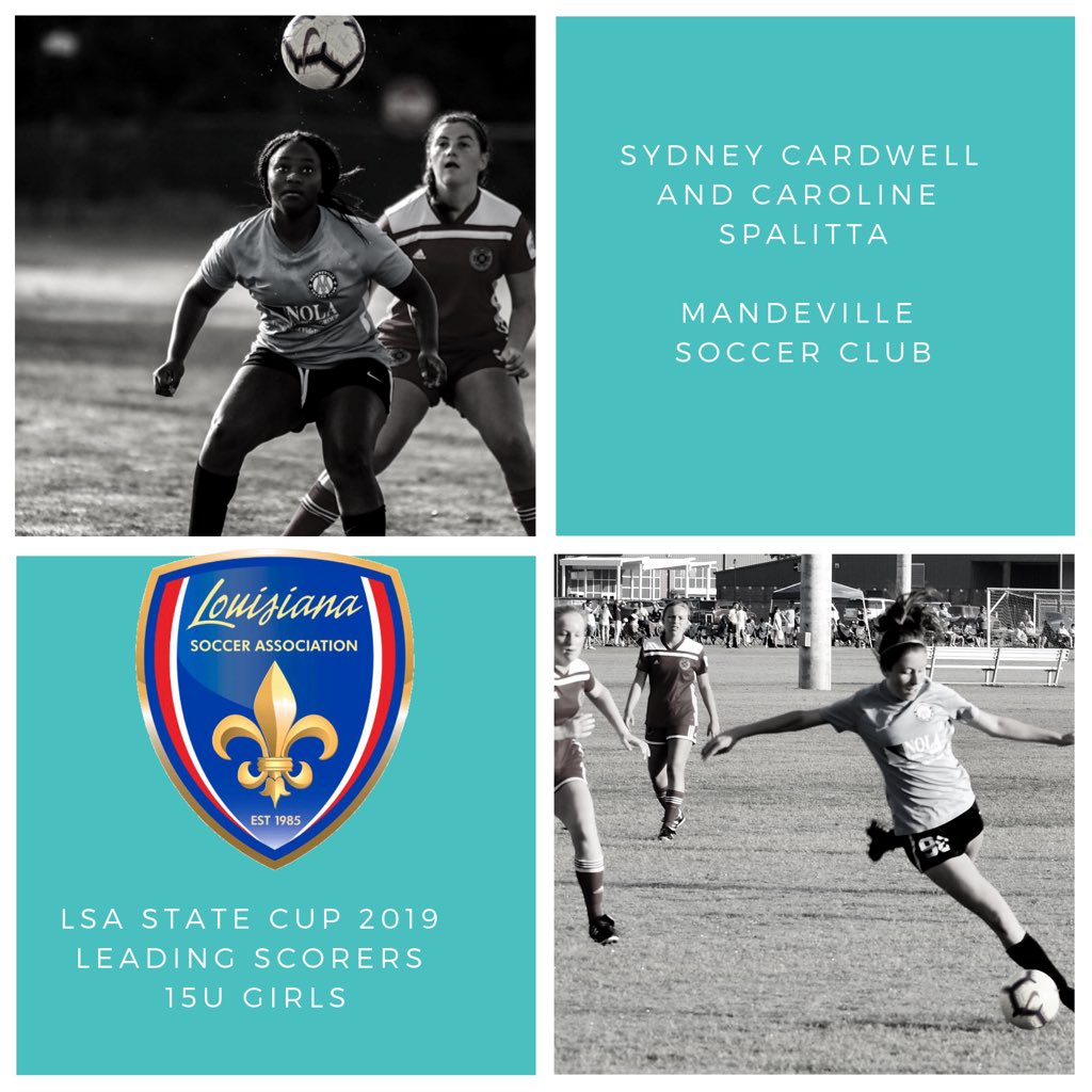 #lsastatecup2019 15U girls leading scorers were Sydney Cardwell and Caroline Spalitta, both of Mandeville Soccer Club.  #playlouisianasoccer