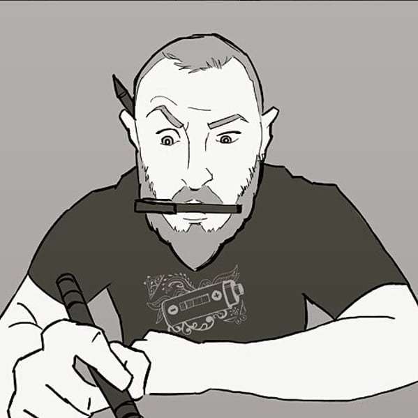 artofbudmcleod's tweet photo. i drew this selfie 2 years ago, but it's still one of my favorite pieces. it helps to remind me how far I've come in a short amount if time but to also highlight when i sort of found my true self. a doodler with a graphic tee 😂😂😂 i have some new cont… https://t.co/4aVfR89agV https://t.co/FiU5ZzR2X1